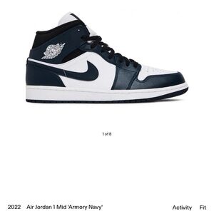 Jordan Air 1 Mid Navy White Sneakers